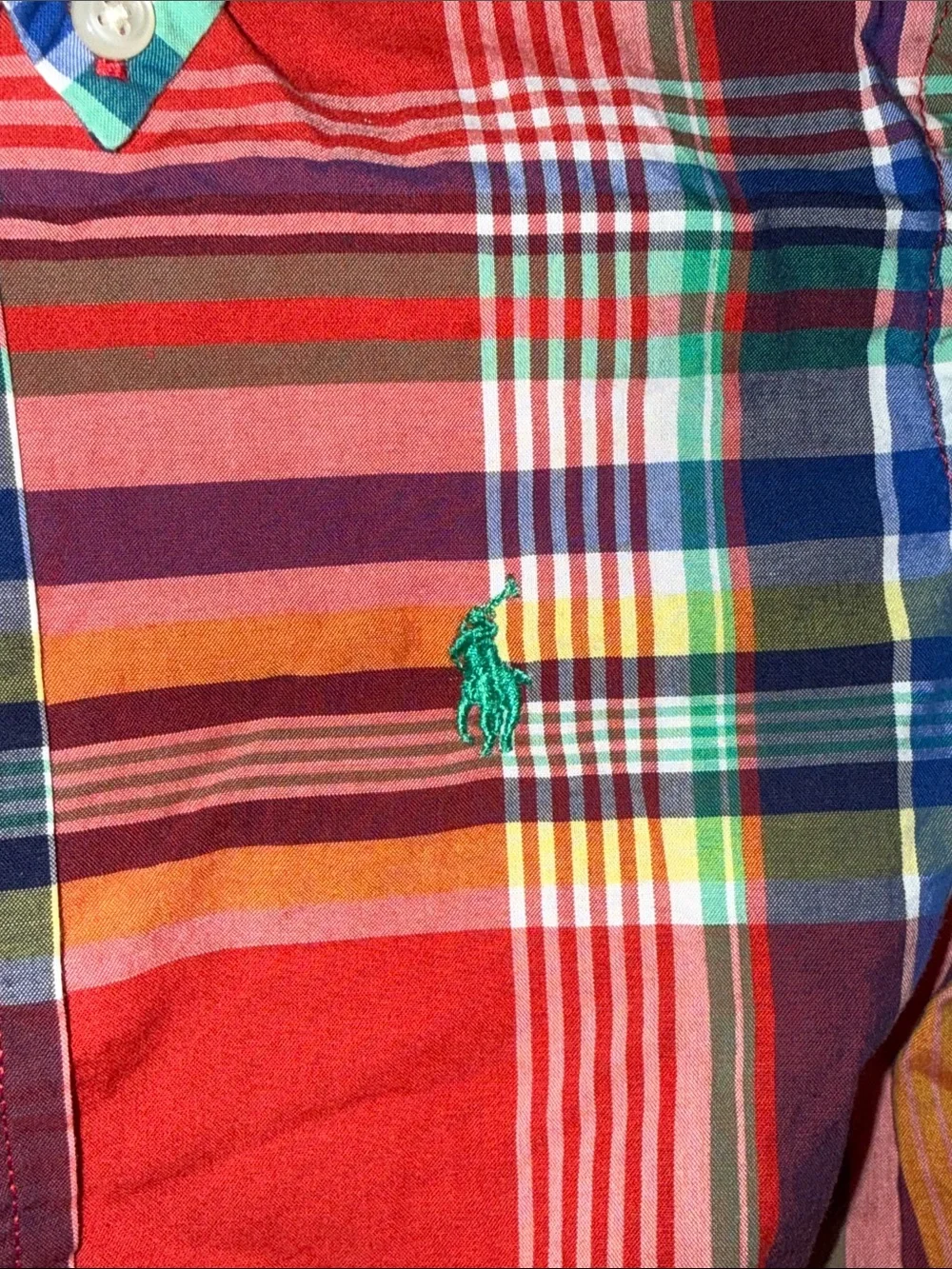 Ralph Lauren Red Multi Plaid Button-Down Shirt Kids Size 2T 🔥 G5